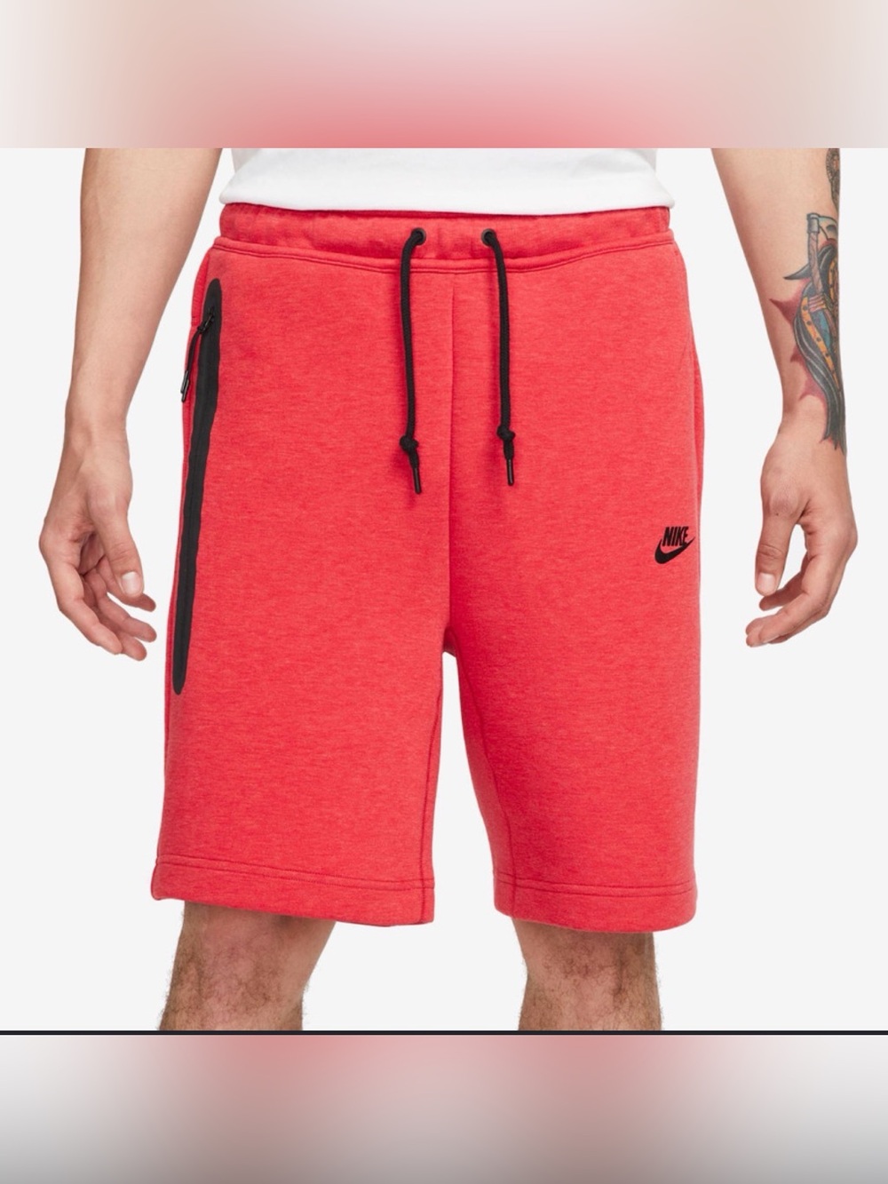 Nike Tech Fleece Men’s Coral-Red Athletic Shorts Size XL